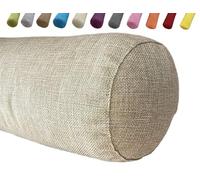 Générique Oreiller Ergonomique Cervical en Forme Coussin, Colonne Jambes - Oreiller Boudin de Yoga cervicales - pour Lit et Canapé avec Cover Lavable(Beige,20x40cm)