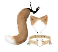 Générique Oreilles et Queue de Chat et de Renard, Coiffe à Longue Queue pour Jeu de Rôle, Costume d'halloween, CafÉ