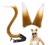 Générique Oreilles Et Queue - Peluche 2 Pièces Taille Standard | Bandeau Oreilles De Chat En Peluche, Décoration Fourrure Douce Et Mignonne, Renard, Avec Ensemble De Queue Réglable De 31,5 Pouces De
