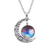 Générique Organisateur Assortir Bijoux Silver Hollow Sun Moon Starry- Personnalité Lady Collier Pendentif Organisateur Chaîne Bâtons Organisateur Bijoux (B, One Size)