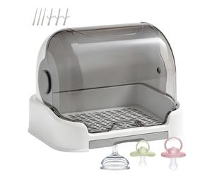 Générique Organisateur De Biberons - Range Biberon Comptoir avec Plateau Égouttoir,Boîtier Antipoussière Portable pour Armoire Comptoir Vaisselle Tétine Anneau Dentaire Voyage