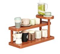 Générique Organisateur de Bureau en Bois Étagère Rangement 3 Niveaux | Présentoir de table pour collection Parfum Maquillage Figurines Maison Appartement Bureau Entrée Salon Chambre Coiffeuse
