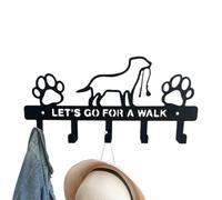 Générique Organisateur de clés - 27x12,5x2 cm - Support de laisse mural en fer avec 5 crochets | Cintre d'étagère polyvalent pour clés, colliers de chien, sacs, manteaux à l'entrée de la maison