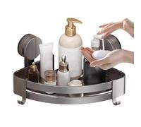 Générique Organisateur de Douche d'angle, Coin de Support de Douche | Support de d'angle avec Ventouse - Support Mural d'étagère de étanche sans perçage, Panier à Savon Peu encombrant, Con