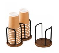 Générique Organisateur de gobelets jetables porte-tasses bureau | Organisateur gobelets jetables, porte-tasses, rangement bureau, comptoir, support tasses(Brown 2-style 2pcs)