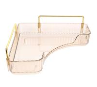 Générique Organisateur de Maquillage D’Angle Compact et Léger en Métal et Pet, Meuble-lavabo D’Angle Transparent, Plateau de Rangement Simple Couche pour Salle de Bain et Coiffeuse