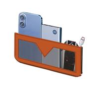 Générique Organisateur de Poche Latérale de Voiture - Pochette Filet en Cuir pour Auto avec Support - Accessoire Gain de Place pour Voiture Téléphone Portefeuille Cartes Tickets Lunettes Voyage