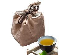 Générique Organisateur de rangement pour sachets de thé, Pochette Pliable à Cordon Esthétique Chinoise, Poche de rangement pour thé brodée, pour Femme Maison Bureau Extérieur Voyage Vacances Camping