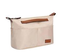 Générique Organisateur de sac main, insert intérieur en satin, compatible avec Le Pliage et Tote Bags (accessoire tiers), Beige - S - 23×14×9 cm