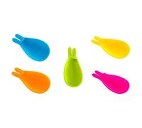 Générique Organisateur de Thé en Silicone 5 Pièces Forme Lapin Jaune Vert Bleu Orange Marqueur Flexible pour Identification Tasse et Repose Sachet de Thé Usagé