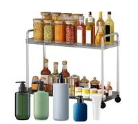 Générique Organisateur De Vanité pour Plan De Toilette | Porte-Condiments À 2 Étages | Plateau Gain De Place pour Coiffeuse sous Lavabo Dormitory Cuisine