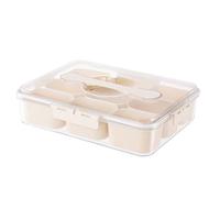 Générique Organisateur D'Épices, Bac Transparent, Avec Poignée et 9 Compartiments Range Épices Transparent pour Armoire, Pour Fruits Légumes Sucre Sel Cannelle Piment Séché et