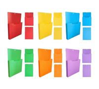 Générique Organisateur mural multicolore de documents magnétique PP givré | Boîte de rangement en papier A4, 8 couleurs, sans perceuse, tableau blanc, casier réfrigérateur, armoire de classement