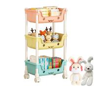 Générique Organisateur pour - Support de Rangement pour Jouets et Livres, Salle de Jeux Basse avec bibliothèque pour Les Tout-Petits | Meubles de Chambre de bébé à Plusieurs Niveaux sur Roues