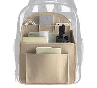 Générique Organisateur Sac À Dos Felt - Insert Sac À Dos Voyage Grande Capacité,Organisateur Bagages Multi-Poches Très Spacieux Pour Voyage École Travail Vacances