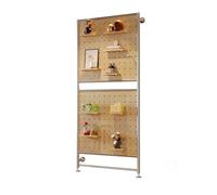 Générique Organiseur Mural modulaire perforé - Panneau de Rangement en Bois Massif de 18 mm pour Outils, Maison, Bureau et Jeux - Présentoir Mural Polyvalent (Beige, 80 x 100 cm)