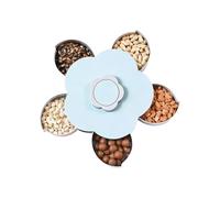 Générique Organizer Box - Portable Rotating Container, Multi Section Storage Case | divided food serving tray with lid for family gathering office desk picnic roadtrip nut holder