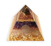 Générique ORGONIC-Art Pyramide d'orgonite - Pyramide d'orgonite, Selon Wilhelm Reich avec améthyste & Cristal de Roche, pour la Protection Contre Les énergies négatives, 5G, WLAN, électrosmog