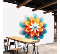 Générique Origami Fleurs Papier Peint Panoramique Mural 250x175 cm, Blanc Papier Peint Intissé, Imperméable Facile à Nettoyer pour Salon Chambre Mur de Fond de Télévision Chambre à Thème