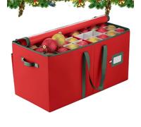 Générique Ornament Storage Box - Festive Decoration Storage with Handle | Ornament Organizer Box for Homeowners Renters Home Office Apartment Garage Attic Basement