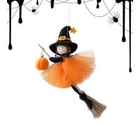 Générique Ornement de Balai en Peluche, sorcière d'halloween, décoration d'arbre Festive pour Les Saints Eve, décor Mignon avec Robuste Accessoires de pour la fenêtre hantée de la Maison hantée
