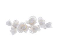 Générique Ornement de cheveux floral blanc pour mariée - Accessoire de cheveux floral en pâte polymère fait main, bijou de tête pour femmes et filles