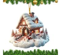 Générique Ornement De Noël, Pendentif D'hiver En Acrylique Avec Motif D'arbre De Noël, Charmant Pendentif Maison De Neige Pour La Décoration De Vacances En Famille