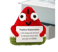Générique Ornement De Pastèque - Crochet De Pastèque Positif | Cartes D'inspiration Émotionnelles s De Fruits en Laine pour Animaux De Crochet Inspirants | De Pastèque en Tricot Fruit | Cartes D'in