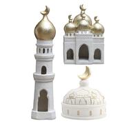 Générique Ornement de Statue du Ra-Madan, Figurines Miniatures de mosquée, Sculpture de Tour à Collectionner, Statue élégante de châteaux à thème Arabe pour l'affichage du Bureau à Domicile