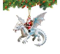 Générique Ornement Dragon - Décoration 2D du Père Noël sur Dragon Volant | Ornement pour Sapin de Noël | pour Décoration de Fêtes pour Maison Mur Fenêtre Sac à Dos Célébration Hiver Affichage
