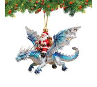 Générique Ornement du Père Noël - Décoration 2D en Forme De Dragon D'équitation du Père Noël, Ornement d'arbre De, Ornements Festifs De Célébration des Fêtes | Décoration De pour La Maison, La