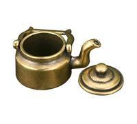Générique Ornement Miniature de Théière en Laiton Or pour Décoration de Bureau et Collection Artisanale Style Rétro Délicat pour Restaurants et Boutiques