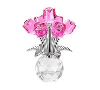 Générique Ornement Rose en - en Verre Multicolore 3D avec Base | Rose Artificielle avec Symbole Éternel | pour Le Cadeau De La Saint-Valentin, La Décoration De La Maison Ou du Bureau, pour