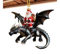Générique Ornement Santa Dragon Riders - Décor de Vacances en Acrylique 2D