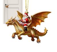Générique Ornement Santa Dragon Riders - Décor de Vacances en Acrylique 2D