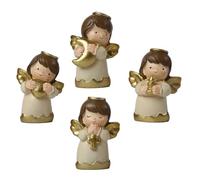 Générique Ornements Ange Accessoires Artisanaux Élégants et Raffinés Lot de 4 en Résine Dorée pour Décoration Gâteau, Décoration Chambre D'garçon et Filles