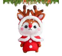 Générique Ornements Animaux De Noël En Feutre - Décorations Ornementales DIY Lapin Et Élan,Kit de Matériel pour Animaux Compagnons - Pour Arbre De Noël Vacances Salle De Classe Mur Pièce