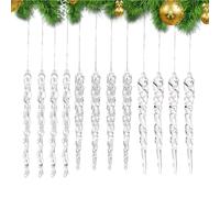 Générique Ornements d'arbre de Noël - 18 cm 12PCS Glaçon de Noël | Pendentifs de glaçons, Guirlande en Acrylique, Pendentif décoratif pour intérieur, extérieur, Mur, Maison, café, fenêtre, Hiver