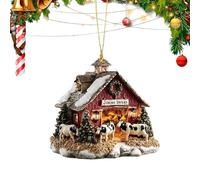 Générique Ornements d'arbre de Noël - Pendentif de Maison en Acrylique 2D, décoration de Noël pour fenêtre, fête, Maison de Vacances, Mur de Voiture, Sac à Dos, célébration