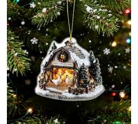 Générique Ornements d'arbre de Noël - Pendentif de Maison en Acrylique 2D, décoration de Noël pour fenêtre, fête, Maison de Vacances, Mur de Voiture, Sac à Dos, célébration