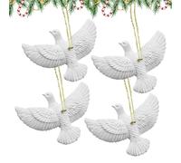 Générique Ornements de Noël - Ensemble de résine de 3 Pouces | Décoration d'arbre de noël en résine, Ornement Blanc, Paix, Amour, Table d'oiseau, fête de Mariage, réunion de Famille, Saison des fêtes