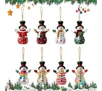 Générique Ornements de Noël - Pendentif Plat 2D 8 pièces, Ornement de Bonhomme de Neige de Vacances, Composition de Construction Artisanale, Ouverture de Filament sécurisée, composant figuratif léger