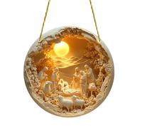 Générique Ornements De Scène De La Nativité - Décoration De Noël en Acrylique 2D, Pendentif De La Sainte Famille pour Arbre | Ornement Catholique Mettant en Vedette Jésus, Marie Et Joseph, De Décor