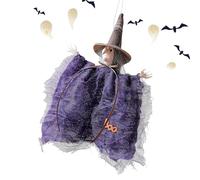 Générique Ornements fantômes de d'halloween en Maille - Pendentif Maison hantée de sorcière Chat | Décoration effrayante en Tissu de Soie, pour Arbre Mural, Jardin, Patio, intérieur et extérieur, fêt