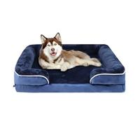 Générique Orthopedic Dog Bed, Nid for Chien en Polaire d'agneau Unie, Matelas en Mousse, canapé écologique for Petits Chats, Amovible.,Memory Foam Dog Bed(Royal Blue)