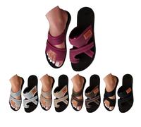 Générique Orthopedic Sandals for Women 2026 Summer Beach Slip On Flip Flops Comfortable Mesh Flats Casual Toe Ring Slippers Arch Support (burgundy,38)