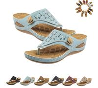 Générique Orthopedic Sandals for Women, Breathable Mesh Hollow Casual Sports Sandals, Lightweight Comfort for Daily Wear (Blue,38)