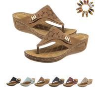 Générique Orthopedic Sandals for Women, Breathable Mesh Hollow Casual Sports Sandals, Lightweight Comfort for Daily Wear (Brown,38)