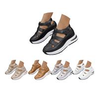 Générique Orthopedic Sandals for Women Summer Hollow Out Closed Toe Sneaker Breathable Comfortable Platform Arch Support Platform Wedge Sandal Slip On Walking Business Slipper (black,40)