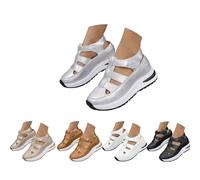 Générique Orthopedic Sandals for Women Summer Hollow Out Closed Toe Sneaker Breathable Comfortable Platform Arch Support Platform Wedge Sandal Slip On Walking Business Slipper (silver,35)
